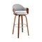 Armen Living Daxton 30" Gray Faux Leather and Walnut Wood Bar Stool LCDXBAWAGR30 - alternate 1